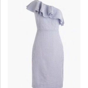 JCrew Seersucker Ruffle Dress